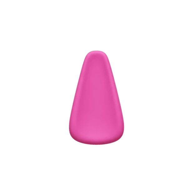 Single bright pink candy corn isolated on white background